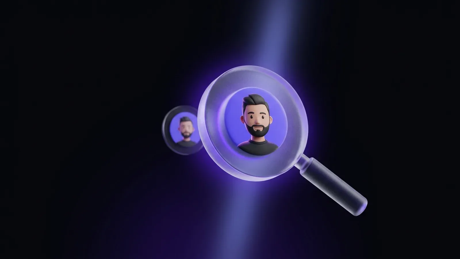 Vergrootglas over een Instagram-profielfoto